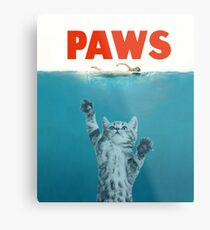 Paws - Cat Kitten Meow Parody T Shirt Metal Print
