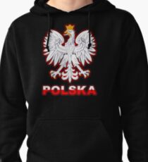 Polska - Polish Coat of Arms - White Eagle Pullover Hoodie