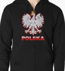 Polska - Polish Coat of Arms - White Eagle Zipped Hoodie