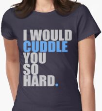 cuddle (blue) Women's Fitted T-Shirt