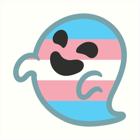  Trans Pride Android Ghost Emoji  Art Print by baiiley 