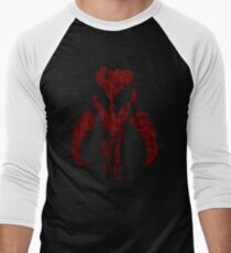 Boba Fett Symbol Mandalorian Mythosaur Skull Men's Baseball ¾ T-Shirt