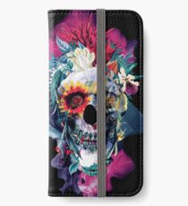 Floral Skull Blue iPhone Wallet/Case/Skin