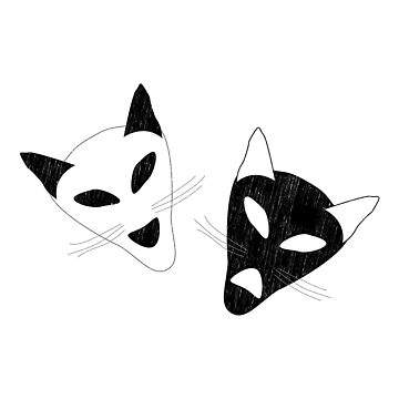 Artwork thumbnail, Drama Cat Masks - white design - for Theater by Mindful-Designs