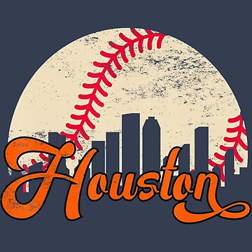Hong Lien Vintage Houston Texas Skyline Baseball T-Shirt