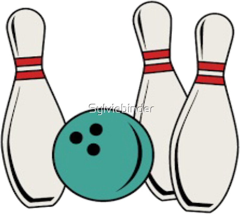 "Bowling Pins and Ball Graphic" Stickers by Sylviebinder | Redbubble