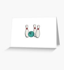 Bowling Pins and Ball Graphic Greeting Card