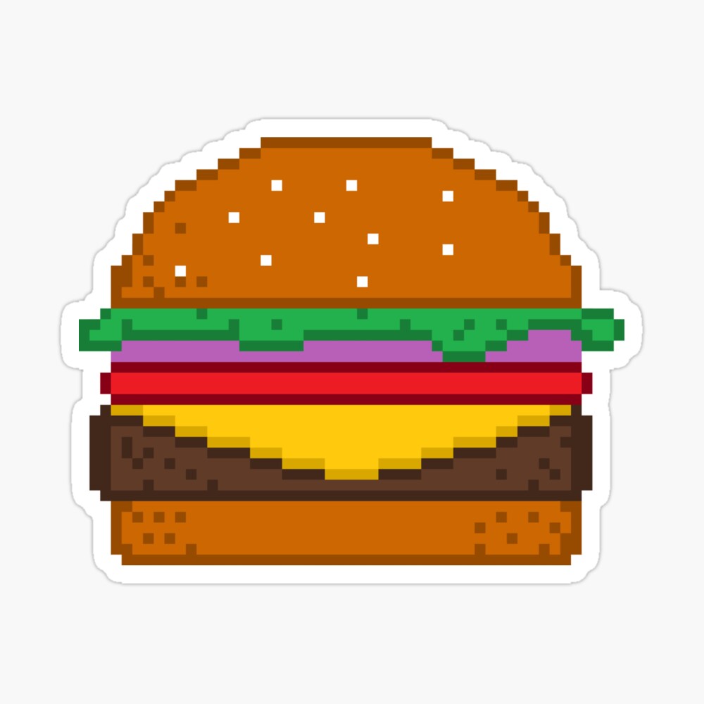 Hamburger Pixel Art Sticker By Xtrolix Redbubble