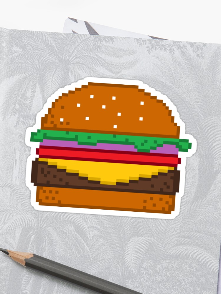 Hamburger Pixel Art Sticker