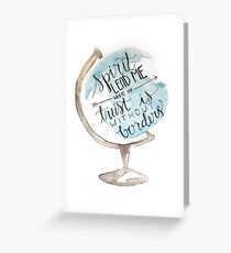 Christian quote, Hillsong, Globe Greeting Card