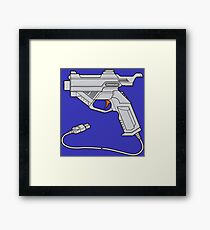 Dreamcast Light Gun (On Blue) Framed Print