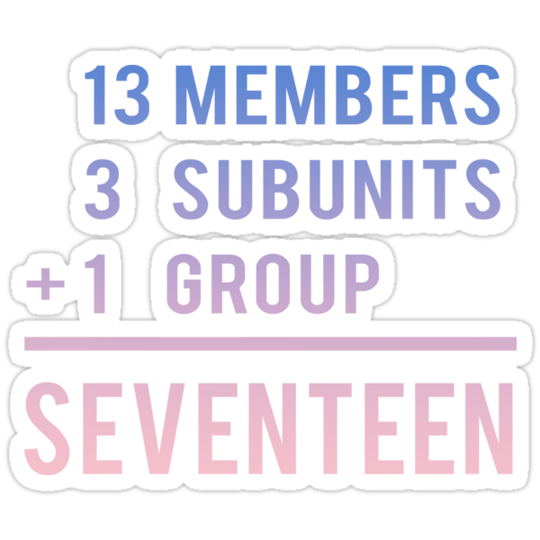 "The Meaning of Seventeen (official colors)" Stickers by princetstore