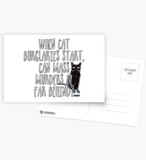 Correlation between Cat Burglers and Mass Murders Postcards