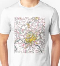 Camiseta ajustada Mapa de Cincinnati