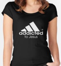 Camiseta entallada de cuello redondo Adicto a Jesús