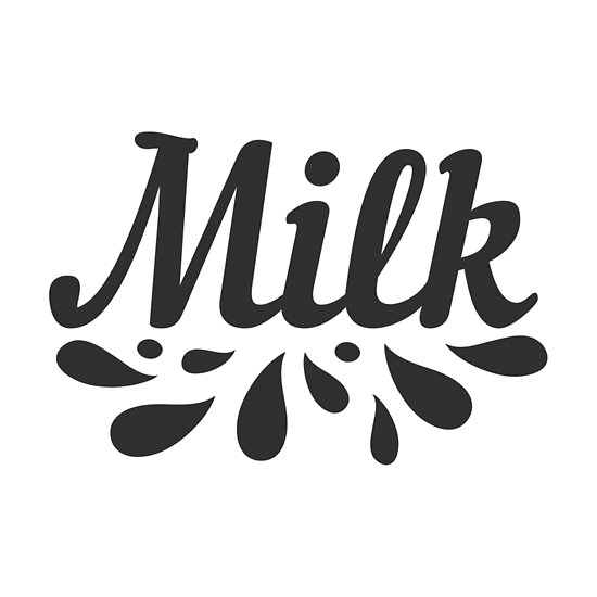 "Milk hand written lettering, Milk logo, label or badge for groceries, agriculture stores