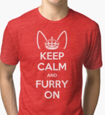 Keep Calm and Furry On Tri-blend T-Shirt