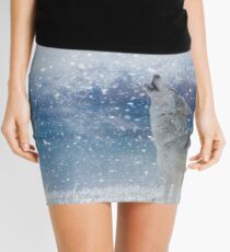 Wolves In The Snow Mini Skirt