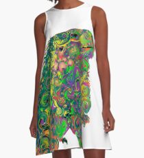 PSYCHEDLIC IGUANA A-Line Dress