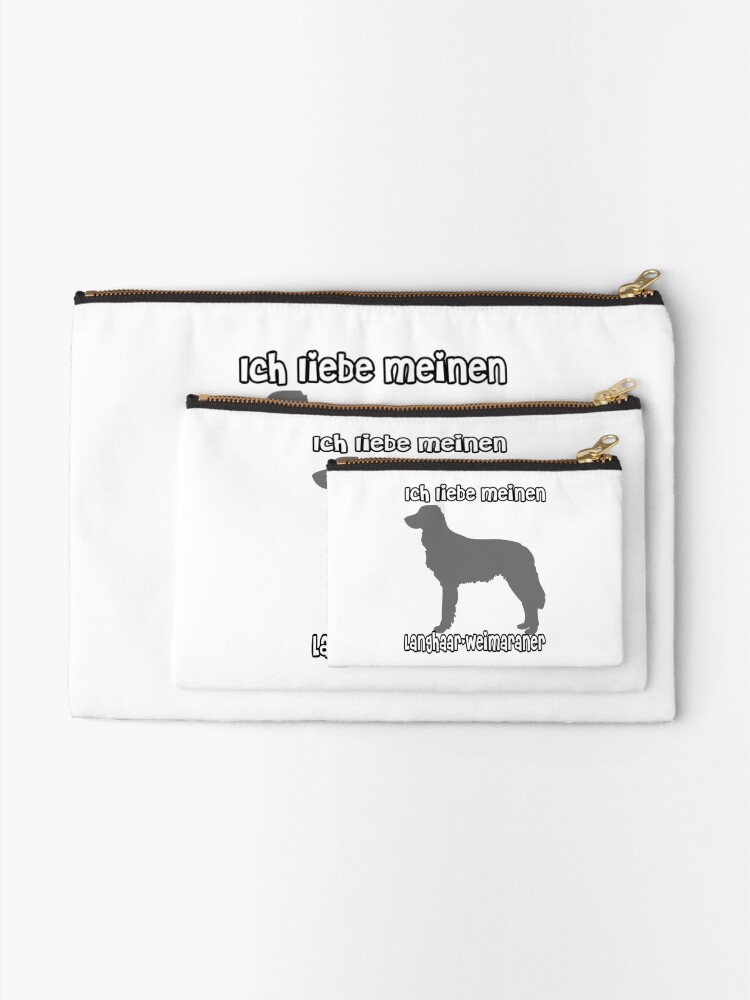 I Love My Long Haired Weimaraner Zipper Pouch By Layoutworld