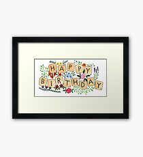 Scrabble Happy Birthday Framed Print