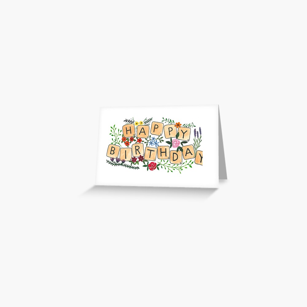 Scrabble Happy Birthday Greeting Card