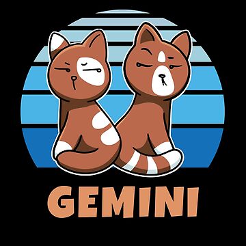 Artwork thumbnail, Zodiac Sign Gemini Cute Cat Kawaii by brandoseven