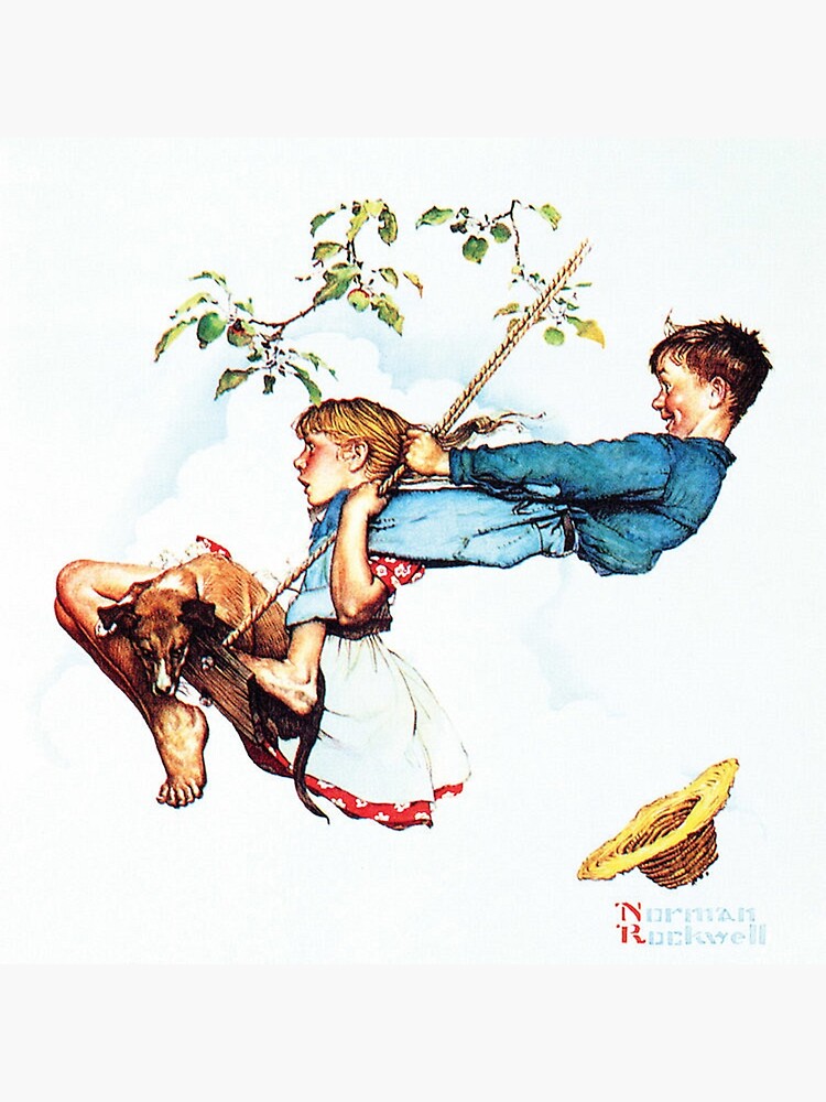 Norman Rockwell Swing Painting Metal Print