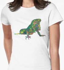 PSYCHEDLIC IGUANA ***find hidden gems in my portfolio*** Women's Fitted T-Shirt