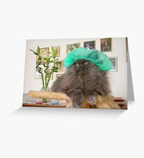 Romeo With Green Surgery Cap Greeting Card