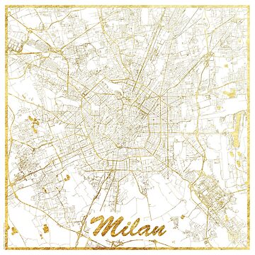Artwork thumbnail, Milan Map Gold by HubertRoguski