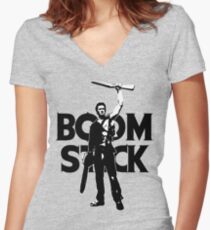 Evil Dead - Ash - Boomstick Women's Fitted V-Neck T-Shirt