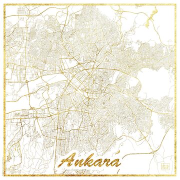 Artwork thumbnail, Ankara Map Gold by HubertRoguski