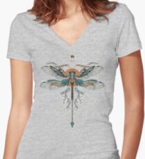 Drachenfliegen Tattoo Shirt mit V-Ausschnitt