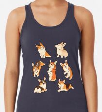 Jolly corgis in green Racerback Tank Top