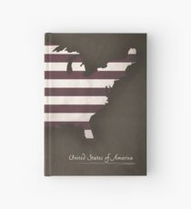 USA map special vintage artwork style with flag illustration Hardcover Journal