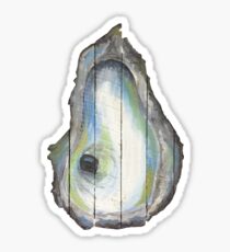 Pegatina Oyster pintado a mano en madera