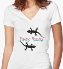 Puerto Vallarta Women's Fitted V-Neck T-Shirt
