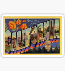 Vintage California Travel Postcard Sticker