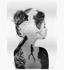 Double Exposure Diver Poster