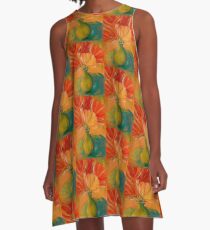 Papier Mohn A-Linien Kleid