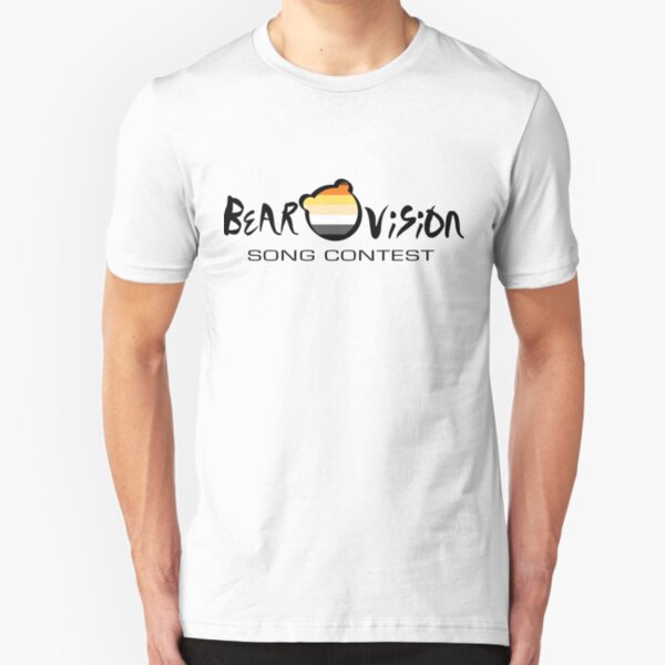 Bearovision Song Contest (black text) Slim Fit T-Shirt