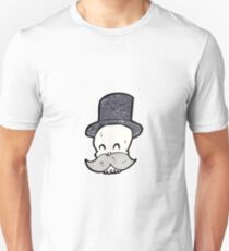 cartoon skull with mustache Unisex T-Shirt