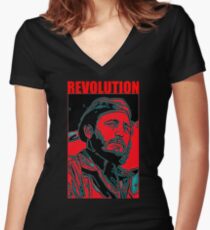 FIDEL CASTRO Women's Fitted V-Neck T-Shirt
