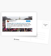 Elizabeth Warren Frauen März Tweet Postkarten