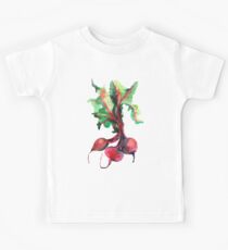Watercolor image of beet root on white background. Kids Tee