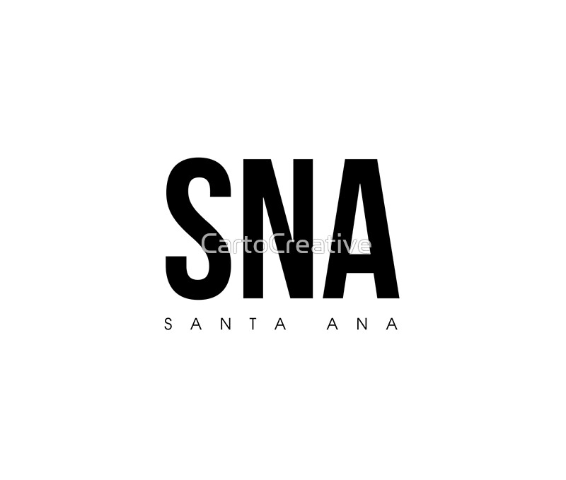 "SNA Santa Ana Airport Code" by CartoCreative Redbubble
