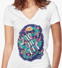 Zag on 'Em! Women's Fitted V-Neck T-Shirt