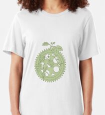 Weinlese-einzelne Ring-Kurbel-Hopfen-Zeichnung Slim Fit T-Shirt