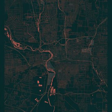 Artwork thumbnail, Columbus Map Red by HubertRoguski
